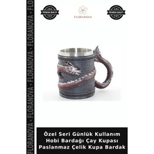 Floranova Özel Seri Günlük Kullanım Hobi Bardağı Çay Kupası Paslanmaz Çelik Kupa Bardak