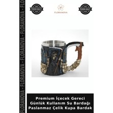 Floranova Premium Içecek Gereci Günlük Kullanım Su Bardağı Paslanmaz Çelik Kupa Bardak