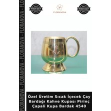 Floranova Özel Üretim Sıcak Içecek Çay Bardağı Kahve Kupası Pirinç Çapali Kupa Bardak 4540