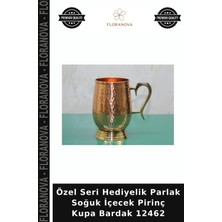 Floranova Özel Seri Hediyelik Parlak Soğuk Içecek Pirinç Kupa Bardak 12462