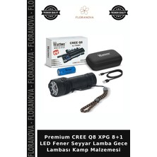 Floranova Premium Cree Q8 Xpg 8+1 LED Fener Seyyar Lamba Gece Lambası Kamp Malzemesi
