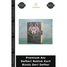 Floranova Premium Anı Defteri Notluk Kurt Büstü Deri Defter
