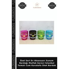 Floranova Özel Seri Ev Aksesuarı Sunum Bardağı Mutfak Gereci Istanbul Temalı Cam Kurukafa Shot Bardak