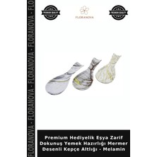 Floranova Premium Hediyelik Eşya Zarif Dokunuş Yemek Hazırlığı Mermer Desenli Kepçe Altlığı - Melamin