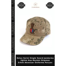 Floranova Delux Serisi Single Sword Jandarma Eğitim Kep Mesleki Ekipman Erkek Aksesuar Üniforma Parçası