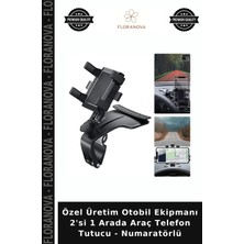 Floranova Özel Üretim Otobil Ekipmanı 2'si 1 Arada Araç Telefon Tutucu - Numaratörlü