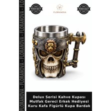 Floranova Delux Serisi Kahve Kupası Mutfak Gereci Erkek Hediyesi Kuru Kafa Figürlü Kupa Bardak