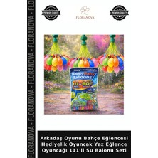 Floranova Arkadaş Oyunu Bahçe Eğlencesi Hediyelik Oyuncak Yaz Eğlence Oyuncağı 111'LI Su Balonu Seti