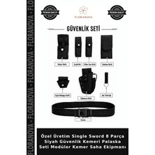 Floranova Özel Üretim Single Sword 8 Parça Siyah Güvenlik Kemeri Palaska Seti Modüler Kemer Saha Ekipmanı