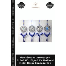 Floranova Özel Üretim Dekorasyon Ürünü Göz Figürü Ev Hediyesi Metal Nazar Boncuğu Çan