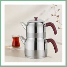 Bşk Virgo Çelik Çaydanlık Seti Aile Boy 1.5l + 3l Kendinden Süzgeçli BSK2026