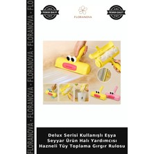 Floranova Delux Serisi Kullanışlı Eşya Seyyar Ürün Halı Yardımcısı Hazneli Tüy Toplama Gırgır Rulosu