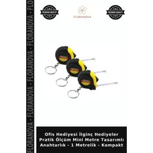 Floranova Ofis Hediyesi Ilginç Hediyeler Pratik Ölçüm Mini Metre Tasarımlı Anahtarlık - 1 Metrelik - Kompakt
