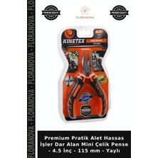 Floranova Premium Pratik Alet Hassas Işler Dar Alan Mini Çelik Pense - 4.5 Inç - 115 mm - Yaylı