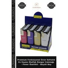 Floranova Premium Fonksiyonel Ürün Sofralık Ev Eşyası Mutfak Rüzgar Çakmağı - Fener Özellikli - Büyük Boy