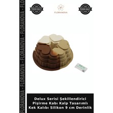 Floranova Delux Serisi Şekillendirici Pişirme Kabı Kalp Tasarımlı Kek Kalıbı Silikon 9 cm Derinlik