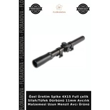 Floranova Özel Üretim Spike 4X15 Full Çelik Silah/tüfek Dürbünü 11MM Avcılık Malzemesi Uzun Menzil Avcı Ürünü