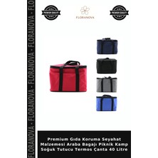 Floranova Premium Gıda Koruma Seyahat Malzemesi Araba Bagajı Piknik Kamp Soğuk Tutucu Termos Çanta 40 Litre