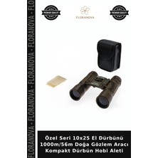 Floranova Özel Seri 10X25 El Dürbünü 1000M/56M Doğa Gözlem Aracı Kompakt Dürbün Hobi Aleti