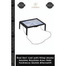 Floranova Özel Seri -Led Işıklı Kitap Okuma Büyüteç Büyütme Aracı Hobi Yardımcısı Gözlük Alternatifi