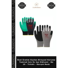 Floranova Özel Üretim Giyilen Bireysel Koruma Tamirat Için Xl Işçi Eldiveni - No 10 - Tırtıklı - Karışık Renk