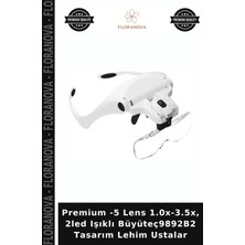 Floranova Premium -5 Lens 1.0x-3.5x, 2led Işıklı BÜYÜTEÇ9892B2 Tasarım Lehim Ustalar