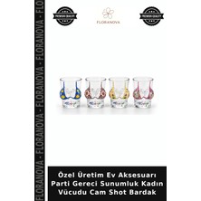 Floranova Özel Üretim Ev Aksesuarı Parti Gereci Sunumluk Kadın Vücudu Cam Shot Bardak