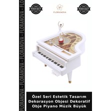 Floranova Özel Seri Estetik Tasarım Dekorasyon Objesi Dekoratif Obje Piyano Müzik Büyük