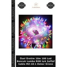 Floranova Özel Üretim 10M 100 LED Boncuk Lamba Rgb Işık Şeffaf Kablo Mz-18-1 Dekor Ürünü