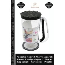 Floranova Pancake Hazırlık Waffle Aparatı Hamur Porsiyonlayıcı - 1000 ml Kapasiteli - Karıştırıcı - Plastik