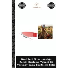 Floranova Özel Seri Ekim Hazırlığı Zemin Düzleme Yabani Ot Yarımay Çapa 15X24 cm Çelik