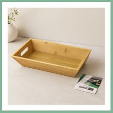 Bşk Virgo Bambu Dikdörtgen Sunum Tepsisi 16X30X4.5 cm (Çift Kulplu) BSK2026