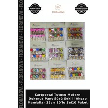 Floranova Kartpostal Tutucu Modern Dokunuş Pano Süsü Şekilli Ahşap Mandallar 35CM 10'lu SET10 Paket