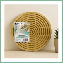 Bşk Virgo Yuvarlak 28 cm Bambu Servis Sunum Tahtası - Çift Taraflı (Düz ve Kanallı) BSK2026