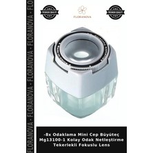 Floranova -8x Odaklama Mini Cep Büyüteç MG13100-1 Kolay Odak Netleştirme Tekerlekli Fokuslu Lens