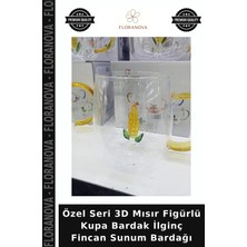 Floranova Özel Seri 3D Mısır Figürlü Kupa Bardak Ilginç Fincan Sunum Bardağı
