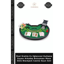 Floranova Özel Üretim Ev Eğlencesi Kutlama Eşyası Arkadaş Buluşması Masa Üstü Blackjack Casino Oyun Seti