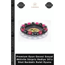 Floranova Premium Oyun Gecesi Sosyal Aktivite Sürpriz Hediye 16'lı Shot Bardaklı Rulet Oyunu