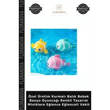Floranova Özel Üretim Kurmalı Balık Bebek Banyo Oyuncağı Renkli Tasarım Miniklere Eğlence Eğlenceli Vakit