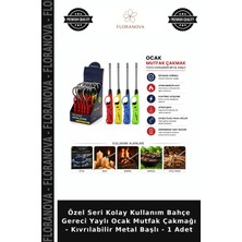 Floranova Özel Seri Kolay Kullanım Bahçe Gereci Yaylı Ocak Mutfak Çakmağı - Kıvrılabilir Metal Başlı - 1 Adet
