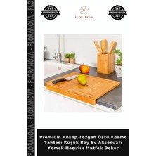 Floranova Premium Ahşap Tezgah Üstü Kesme Tahtası Küçük Boy Ev Aksesuarı Yemek Hazırlık Mutfak Dekor