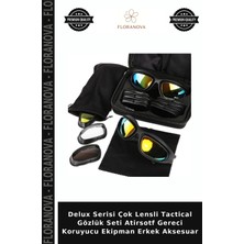 Floranova Delux Serisi Çok Lensli Tactical Gözlük Seti Atirsotf Gereci Koruyucu Ekipman Erkek Aksesuar