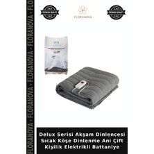 Floranova Delux Serisi Akşam Dinlencesi Sıcak Köşe Dinlenme Ani Çift Kişilik Elektrikli Battaniye