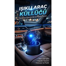 IK Kuzey Araç Içi Işıklı Küllük Kapaklı LED Işıklı Araba Küllüğü Oto Küllük