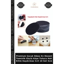 Floranova Premium Çocuk Odası Ev Düzeni Temizlik Güçlü Köşe Tutucu Halı Kilim Kaydırmaz Cırt 10 Set 5cm