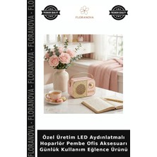 Floranova Özel Üretim LED Aydınlatmalı Hoparlör Pembe Ofis Aksesuarı Günlük Kullanım Eğlence Ürünü