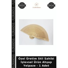 Floranova Özel Üretim Stil Sahibi Işlevsel Ürün Ahşap Yelpaze - 1 Adet