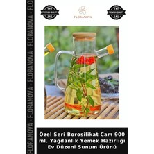 Floranova Özel Seri Borosilikat Cam 900 Ml. Yağdanlık Yemek Hazırlığı Ev Düzeni Sunum Ürünü