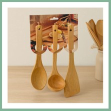 Bşk Virgo Bambu Ahşap Mutfak Servis Seti 3 Parça (27/27/32 Cm) BSK2026