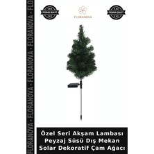 Floranova Özel Seri Akşam Lambası Peyzaj Süsü Dış Mekan Solar Dekoratif Çam Ağacı